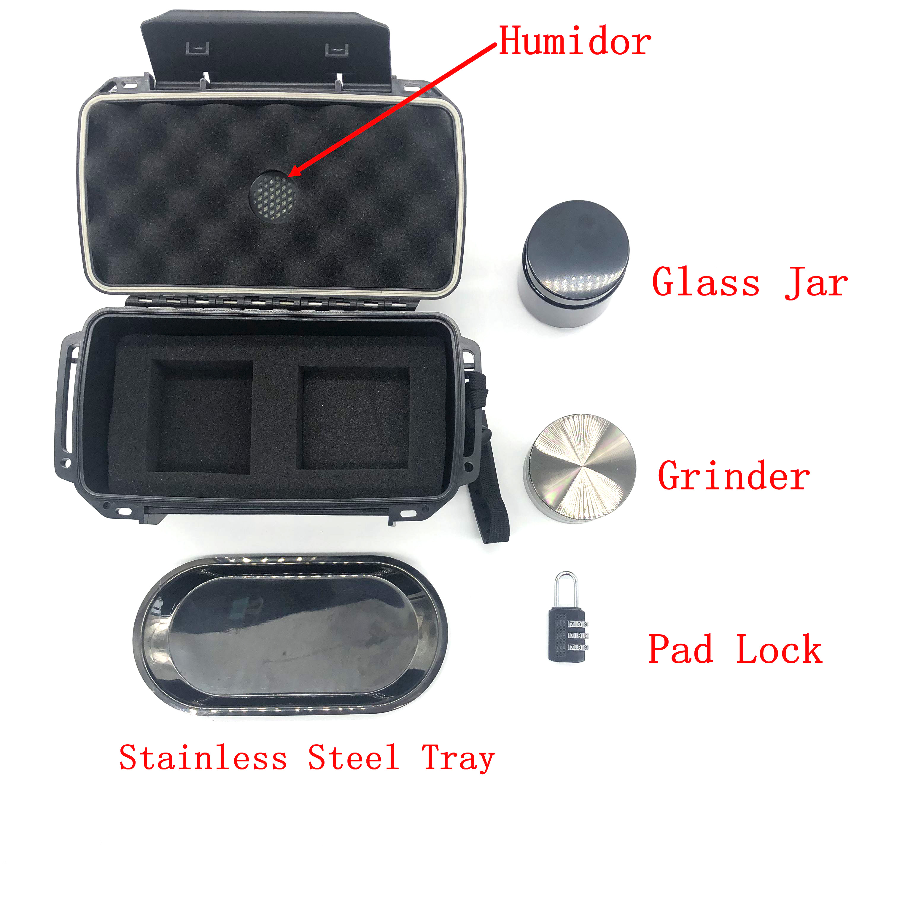 [BP3003] Waterproof smell proof custom plastic smoking kit plastic